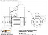 1LA908 IMB5 (large flange) dimensions