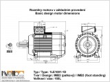 1LE1001 size 160L IMB3 (foot-standing) dimensions